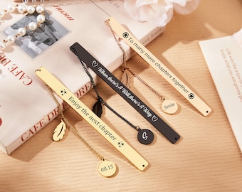 Personalized Metal Bookmark,Custom Bookmark Tracker,Gift for Teacher Coworker,Bookish Gift,Graduation Gift,Inspiring Gift for Book Lover