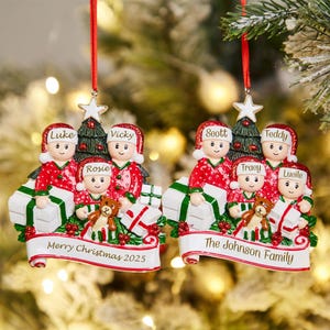 Personalisierte Familie Weihnachten Ornament, 2026 Weihnachten Ornament, Laser gravierte Familie Ornament, benutzerdefinierte Familie Ornament für Weihnachtsbaum Dekor Bild 3