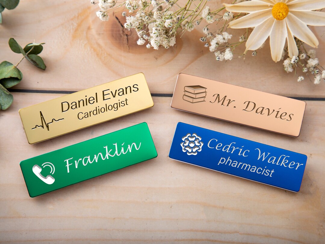 Personalized Engraved Metal Name Badges,staff ID Tags With Name Tags,custom