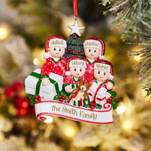 Personalisierte Familie Weihnachten Ornament, 2026 Weihnachten Ornament, Laser gravierte Familie Ornament, benutzerdefinierte Familie Ornament für Weihnachtsbaum Dekor Bild 6