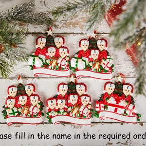 Personalisierte Familie Weihnachten Ornament, 2026 Weihnachten Ornament, Laser gravierte Familie Ornament, benutzerdefinierte Familie Ornament für Weihnachtsbaum Dekor Bild 5