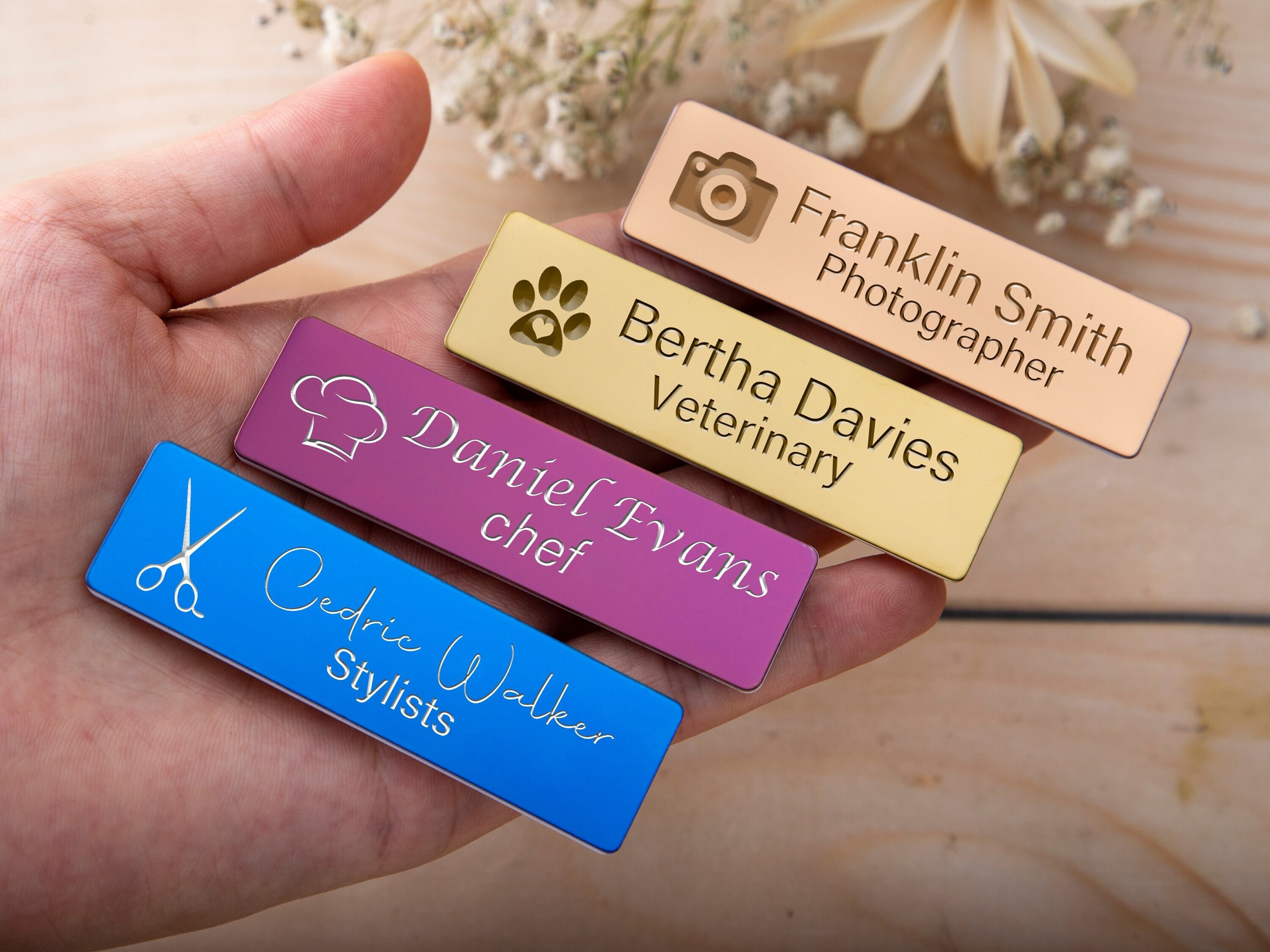 Personalized Name Tag Badgename Plate Tagbadge Name Etsy