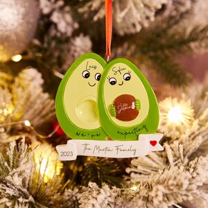 Personalised Christmas Ornament Ornament Family Avocado Ornament,2-4 People Expecting Avocado Hand Personalized Christmas Ornament zdjęcie 4