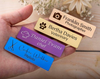 Personalized Name Tag Badge,Name Plate Tag,Badge Name Holder,Magnetic Name Tags,Nurse Teacher Doctor Name Tag,Corporate Business Event Badge