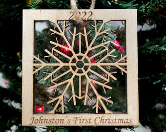 Personalized Present Ornament | Custom Christmas Ornament | Sustainably Sourced Wood Ornament