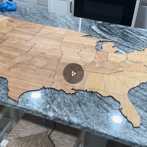 Blank Wooden United States Cutout | Detailed USA Map | 1/8” Plywood Cut Out for Crafts and Projects