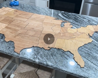 Blank Wooden United States Cutout | Detailed USA Map | 1/8” Plywood Cut Out for Crafts and Projects