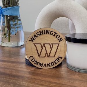 Washington Commanders Coasters - Custom Laser-Cut Wood Coasters for Football Fan, Perfect Home Bar Accessory, Sports Lover Gift, Set of 4