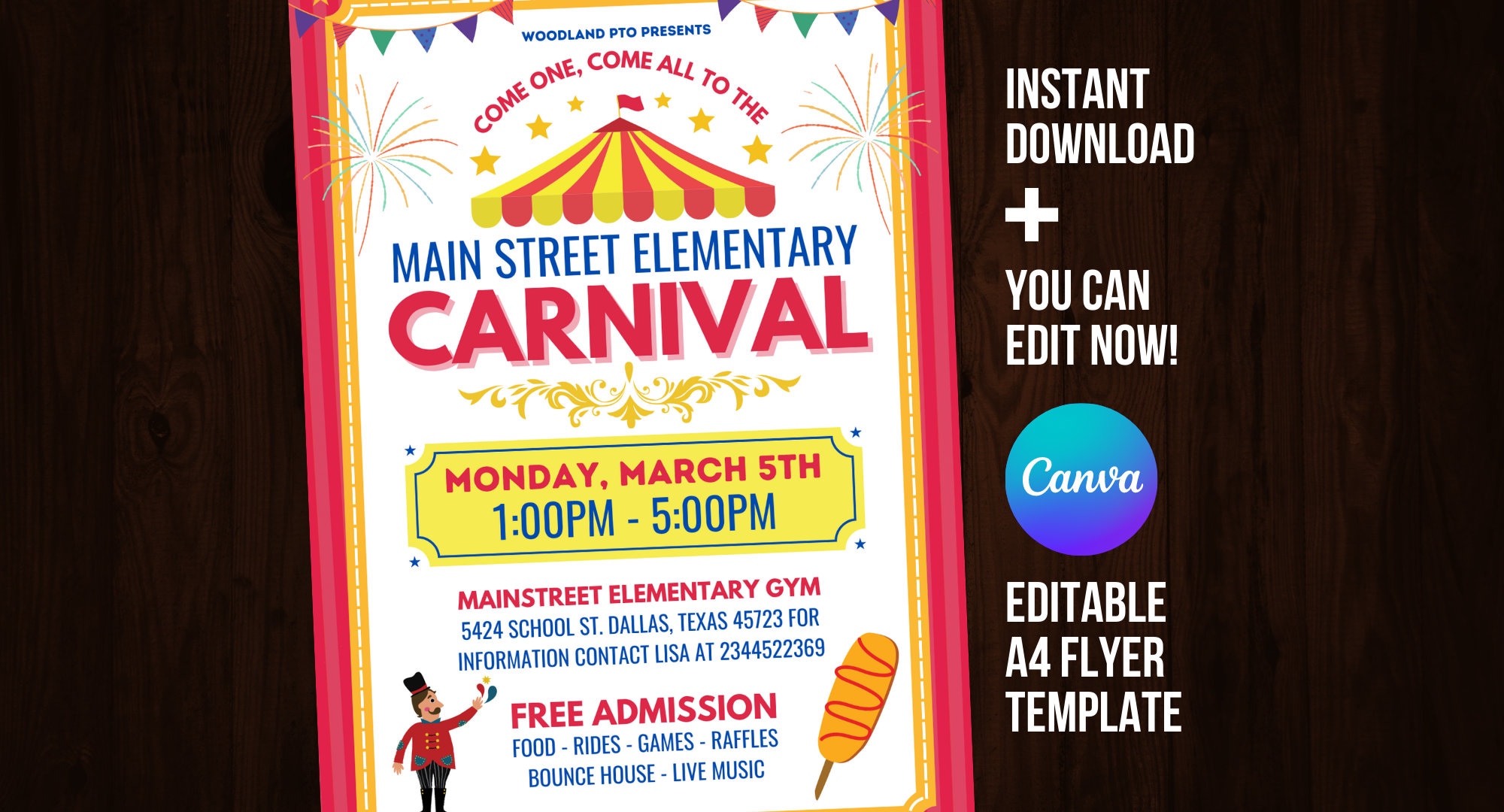 DIY EDITABLE Carnival Flyer Printable Flyer Carnival Benefit Etsy