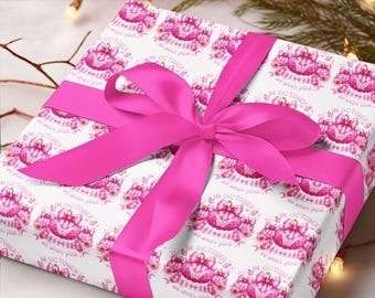 Pink Pumpkin Breast Cancer Awareness Gift Wrap - Elegant Support