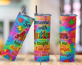 Autism Awareness Tumbler | Neurodiversity Pride | Puzzle Piece 20oz Stainless Steel Cup