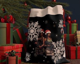 Tactical Christmas Gift Bag | Empowered Women, Holiday Drawstring Sack