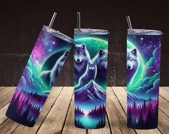 Wolf Family 20oz Tumbler | Spiritual Nature Travel Mug | Pack Loyalty Stainless Steel Cup