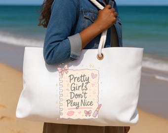 Pastel Weekender Tote Bag: Coquette Travel Bag for Teen Girls
