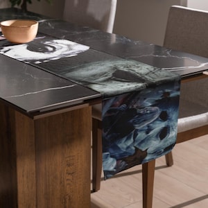 Horror Movie Table Runner | Spooky Halloween Decor for Dining Table – Cotton or Polyester Fabric