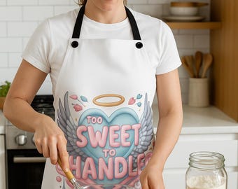 Coquette Cooking Apron: Angel Wings, Pastel Hearts, Soft Girl Kitchen