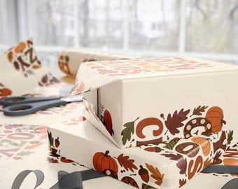 Fall Harvest Wrapping Paper | Autumn Thanksgiving Gift Wrap