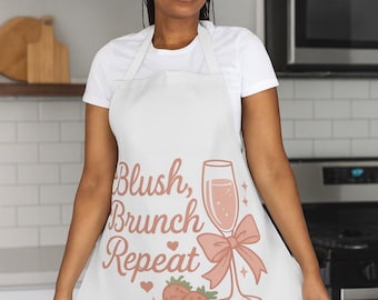 Blush Brunch Apron | Champagne & Strawberries, Kitchen Accessory