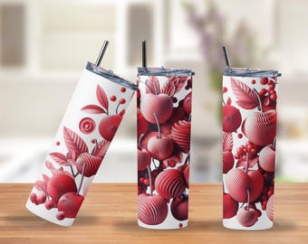 Retro Cherry Pop Tumbler: 20oz Stainless Steel Drinkware