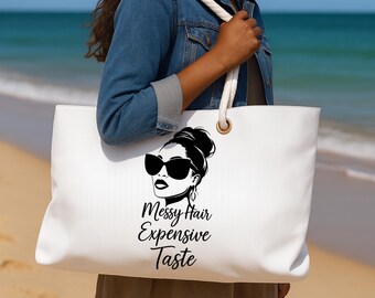 Messy Hair Expensive Taste Weekender Bag: Stylish Travel Tote