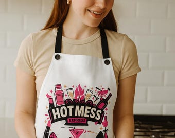 Hot Mess Express Apron: Funny Tequila Kitchen Gift