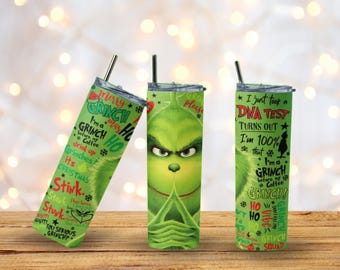 Merry Grinch-mas Tumbler | Funny Christmas Travel Mug | Holiday Coffee Cup