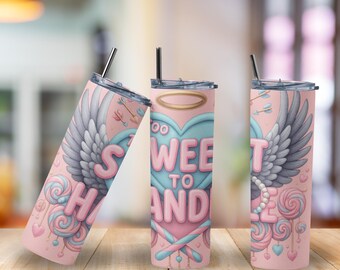 Candy Heart Coquette Tumbler: 20oz Stainless Steel Travel Mug with Straw