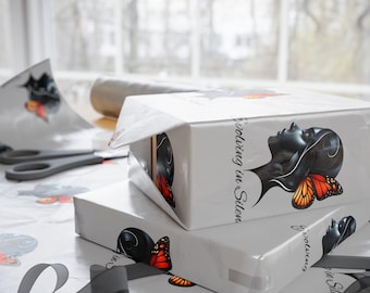 Elegant Butterfly Wrapping Paper | Fine Art 90gsm, Matte or Glossy