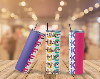 Unapologetic Expression Tumbler | Censored Word Art | Bold Statement 20oz Cup