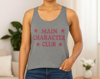 Main Character Club Tank Top: Soft Cotton Unisex Sleeveless Tee