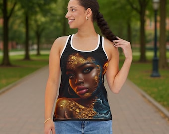 Afrocentric Racerback Tank Top: Fire and Desire Graphic Tee