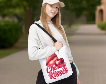 Retro Cherry Kisses Graphic Tote Bag | Girly Style