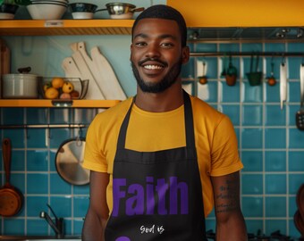 Faith Over Fear Kitchen Apron: Inspirational Cooking & Baking