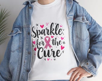 Sparkle for the Cure Tee: Unisex Cotton Breast Cancer Awareness Shirt