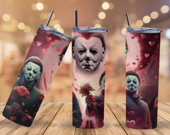 Love & Horror Tumbler | Romantic Horror 20oz Cup | Creepy Valentine Tumbler