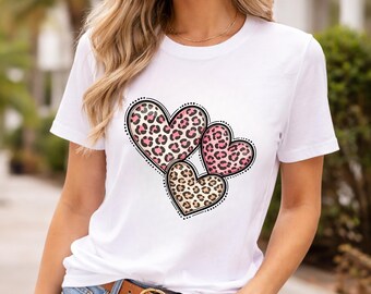 Retro Leopard Heart T-Shirt | Soft Semi-Fitted Graphic Tee