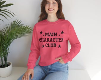 Main Character Club Sweatshirt: Pink Empowerment Crewneck