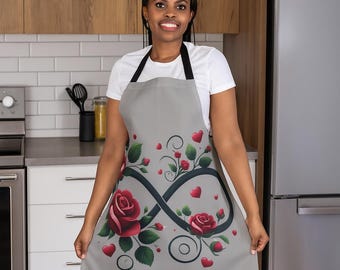 Romantic Rose Heart Apron: Valentine's Day Chef Apron