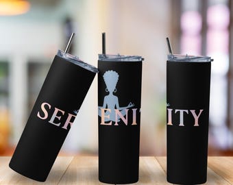 Afrocentric Zen Tumbler: 20oz Insulated Stainless Steel Travel Mug