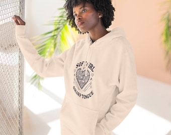 Soft Girl Hoodie: Edgy Heart Design - Unisex Pullover Sweatshirt