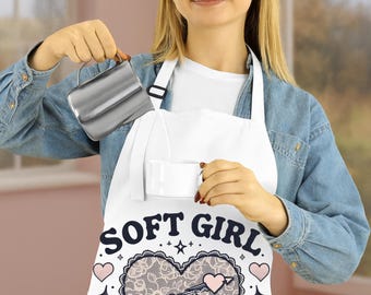 Soft Girl Sharp Tongue Apron: Heart Design, Cooking & Crafting