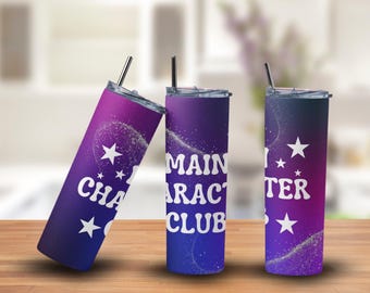 Main Character Club Tumbler: Purple Ombre Stainless Steel Cup