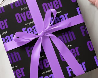 Faith Over Fear Wrapping Paper: Inspirational Christian Gift Wrap