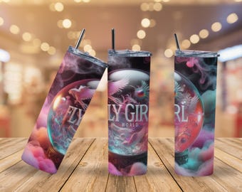 Fly Girl World Tumbler: Cosmic Stainless Steel Travel Mug