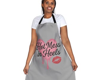 Hot Mess in Heels Apron: Flirty Coquette Kitchen Apron