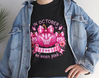 Pink Pumpkin Breast Cancer Awareness Tee - October Support Shirt