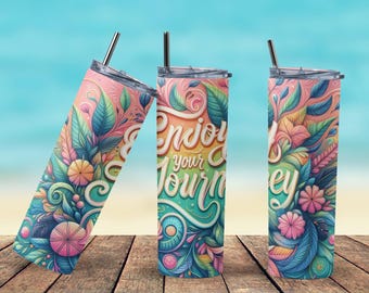 Journey of Joy 20oz Tumbler | Inspirational Travel Mug | Colorful Stainless Steel Cup