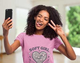 Soft Girl Sharp Tongue T-Shirt | Coquette Aesthetic Tee for Women, Cute Edgy Graphic Shirt, Feminine Streetwear Gift