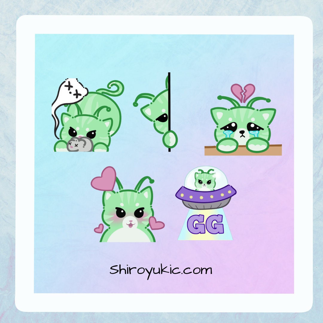 Alien Cat Twitch/ Discord Emotes/ Sub Badges - Etsy
