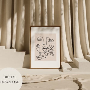 MINIMAL | Abstract one line contemporary wall print artwork | DIGITAL DOWNLOAD